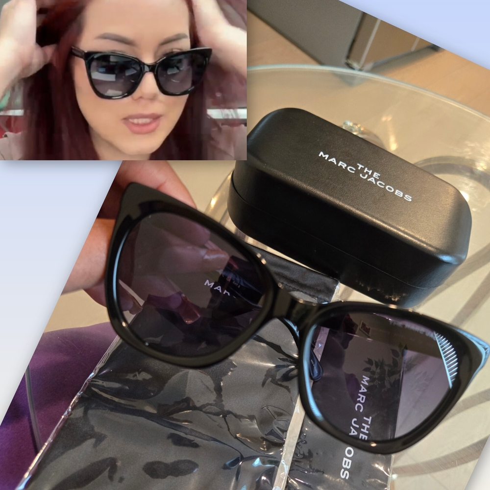 Marc Jacobs Black Acetate/Metal Cat-Eye Sunglasses, Black